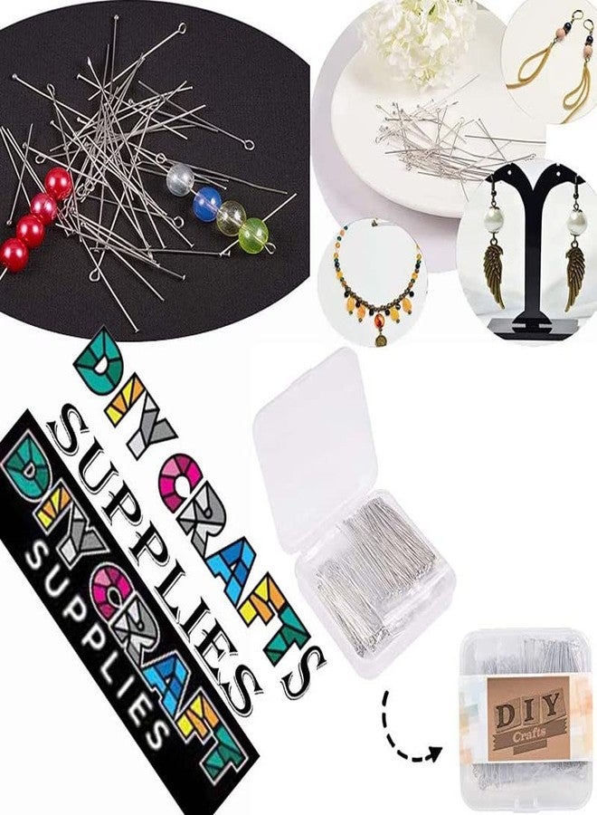 دي آي واي كرافتس مجموعة دبابيس ذات رأس مسطح ودبابيس ذات عيون مفتوحة مقاس 22/21 لصنع المجوهرات والإكسسوارات اليدوية - 20-50 مم، معبأة بشكل عشوائي غير مصنف كما هو موضح في الصورة (50 جرام، فضي) - Image 5